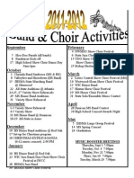 2011-2012 Music Activities Calendar & Music Booster Club Meetings
