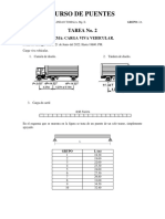 TAREA No.2 CARGA VIVA VEHICULAR.