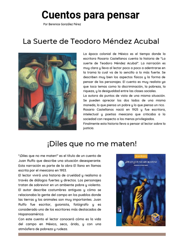 Cuentos de Rulfo y Castellanos Realismo Social PDF
