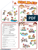 Verb Tenses and Likes/Dislikes Worksheet