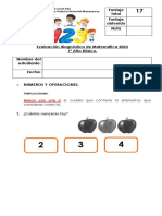 1º Evaluación Diagnóstica Matemática