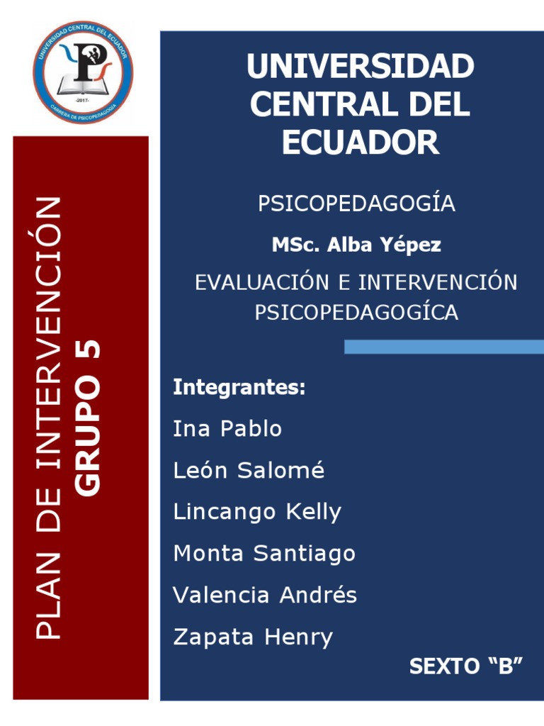 Plan de Intervención Psicopedagógica | PDF | Memoria | Lápiz