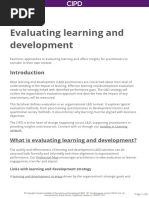 Evaluating Learning Factsheet