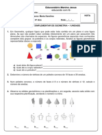 Trabalho - 6º Ano - Poliedros PDF