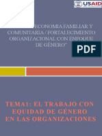 Taller Economía Familiar y Comunitaria y Fortalecimiento Organizacional Con Enfoque de Género
