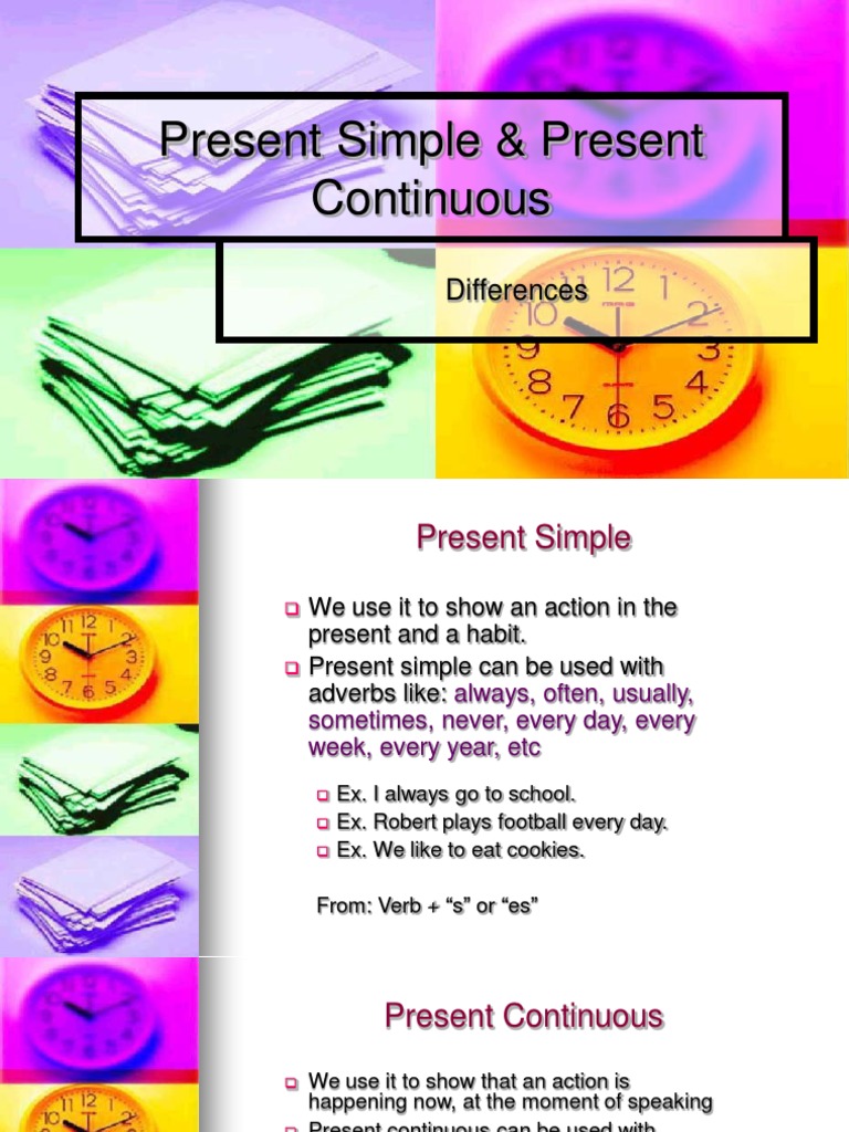 Differences About Simple Present and Present Continuous Tense Sizd Bi ...