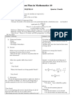 Lesson Plan in Mathematics 2 (Percentile) 4th