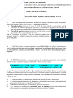 Teoria Microeconômica I - Exercício Avaliativo 01