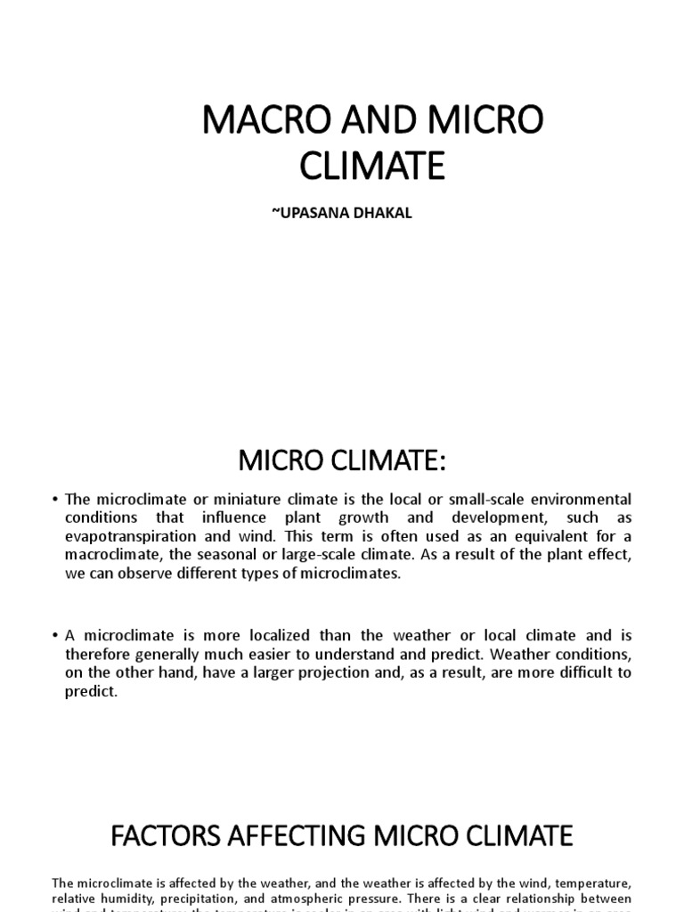 Macro vs Micro Climate Explained | PDF | Climate | Atmosphere Of Earth