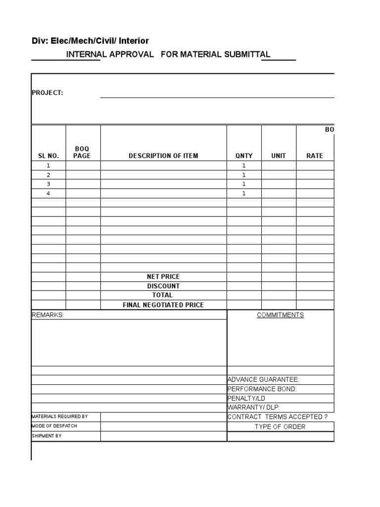 Electrical Material Comparison Document | PDF