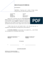 DEED OF SALE OF VEHICLE