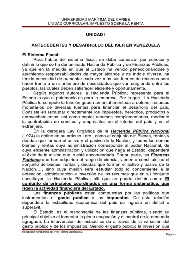 Evolución del ISLR en Venezuela | PDF | Impuestos | Impuesto sobre la renta