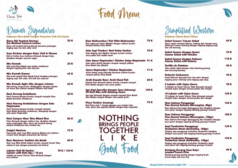 Menu Makanan Khas Batak Damar | PDF