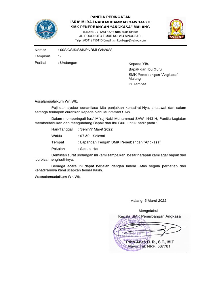 UNDANGAN ISRA MIRAJ 2022 | PDF
