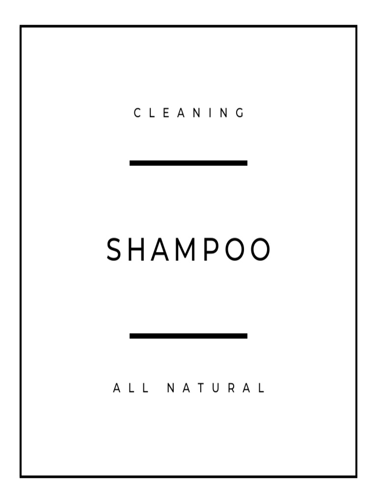 Cleaning Product Shampoo Label Printable PDF PDF