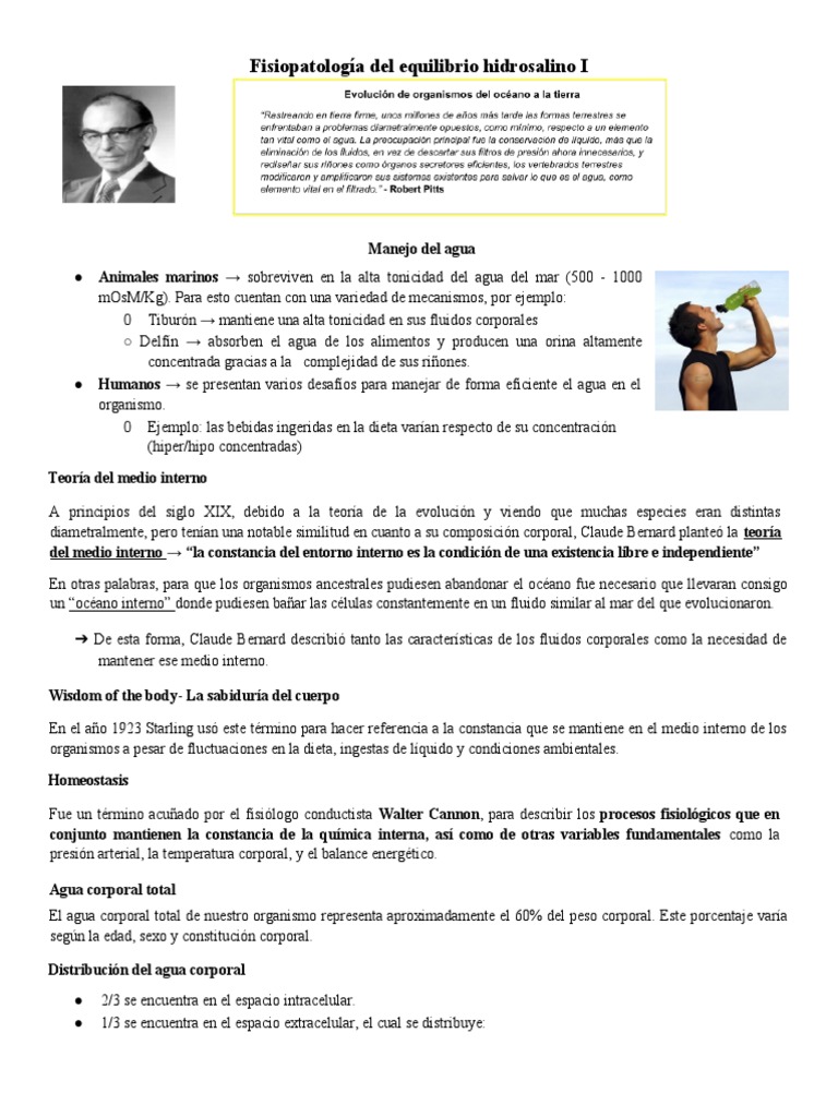 Fisiopatología Del Equilibrio Hidrosalino I Nuevo | PDF