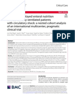 Early Versus Delayed Enteral Nutrition in Mechanically Ventilated Patients Open Access With Circulatory Shock: A Nested Cohort Analysis of An International Multicenter, Pragmatic Clinical Trial