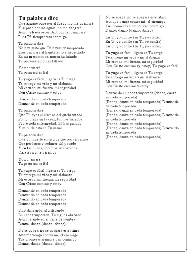 Tu Palabra Dice: Fe y Alabanza | PDF | Creencia religiosa y doctrina