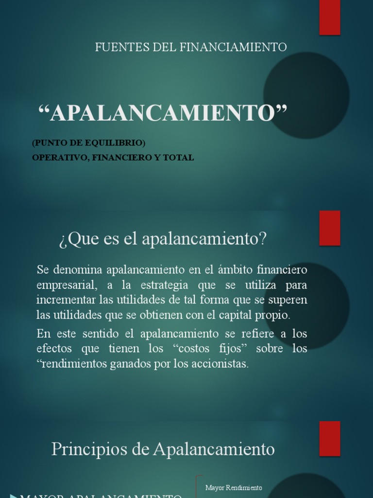 Importancia del Apalancamiento Operativo | PDF | Apalancamiento ...