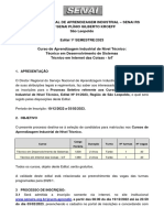 Edital No 01 2023 Processo Seletivo Cursos de Aprendizagem de Nivel Tecnico - CFP - Senai Plinio Gilberto Kroeff PDF