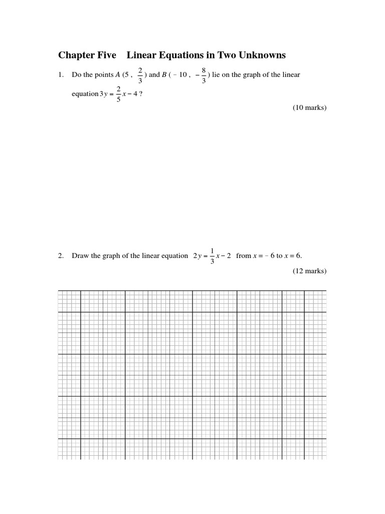 ch5 Linear Equations in Two Unknowns | PDF | Equations | System Of ...