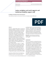 Stress, Depression, Workplace and Social Supports and Burnout in Intellectual Disability Support Staff