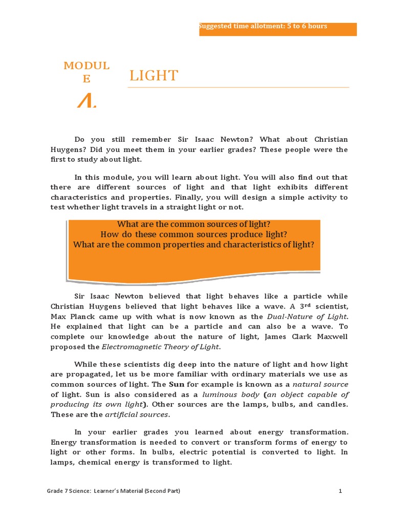 Exploring the Properties and Nature of Light A HandsOn Investigation