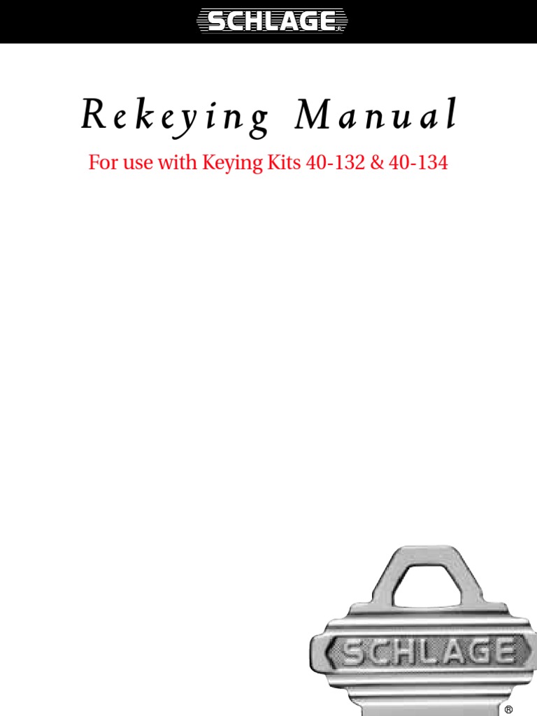 Schlage P513-325 Rekeying Manual | PDF | Lock (Security Device) | Manufactured Goods