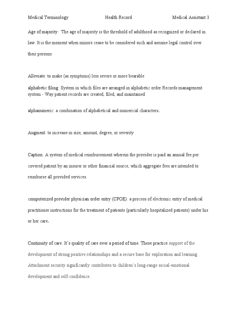 Medical Terminology Health Record637e57A86b641 PDF Electronic