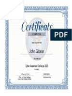 Cyber Awareness Challenge Certificate