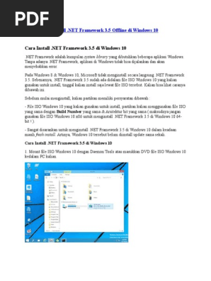 Cara Install Aktifkan Net Framework 35 Di Windows 10 Cara Install .NET
