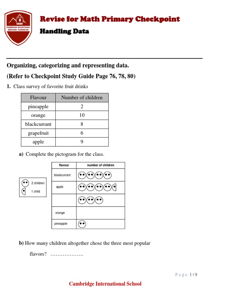 Class 3 Data Handling Exercises | PDF | Cereals