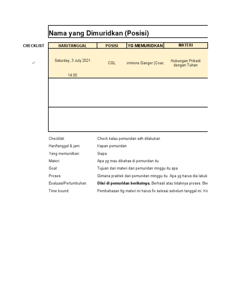 Contoh Format Timeline Pemuridan Pdf