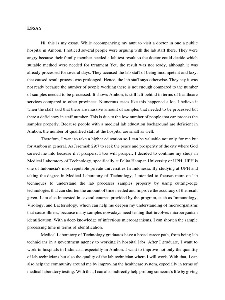 essay about laboratory