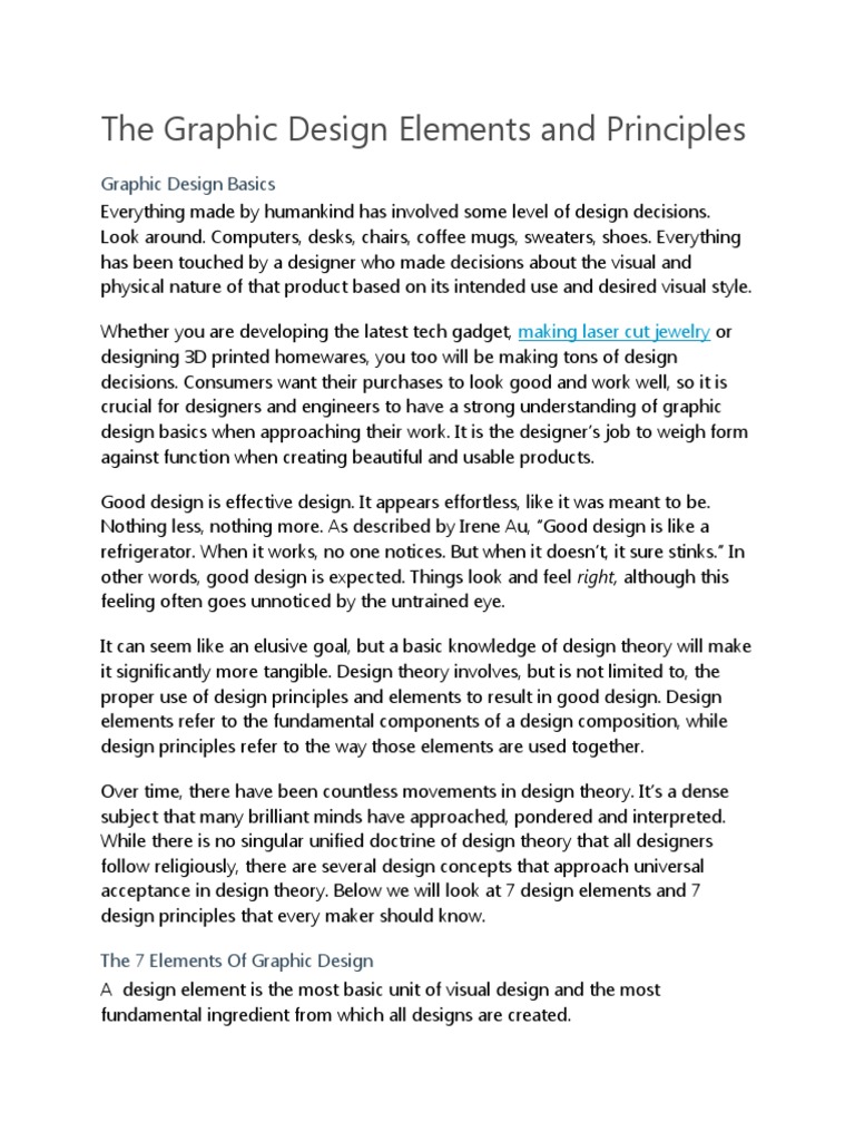 CHAPTER 4 - The Graphic Design Elements and Principles | PDF