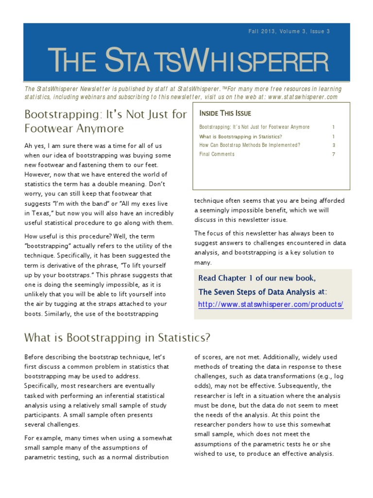 Stat Bootstrapping in Statistics PDF Bootstrapping (Statistics