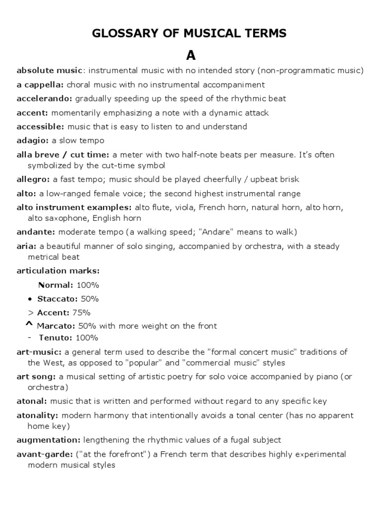 Musical Terms PDF PDF