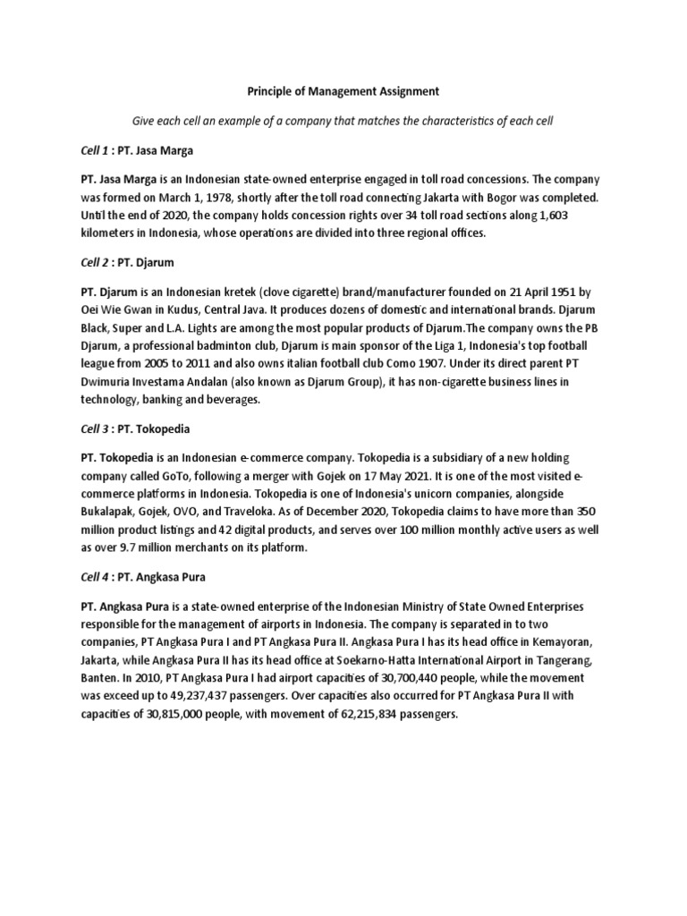 Example of Each Cell POM by Gregorius Turang PDF