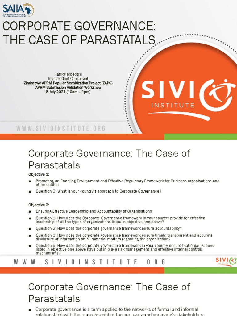 08 - Corporate Governance in Zimbabwe - PMpedzisi PDF | PDF | Corporate