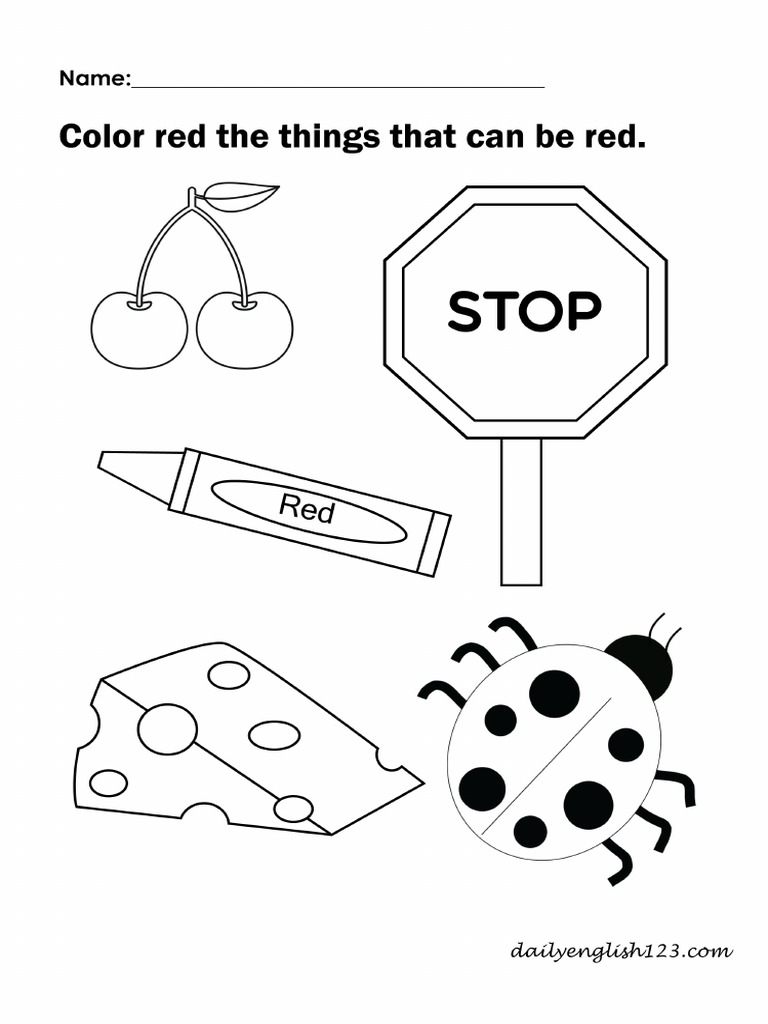Recognising colours worksheet pdf