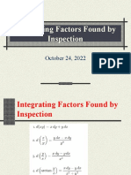 Integrating Factors Found by Inspection
