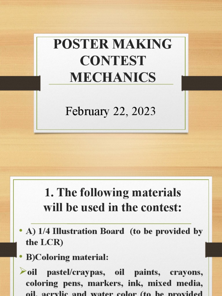 Poster making contest mechanics power point pdf