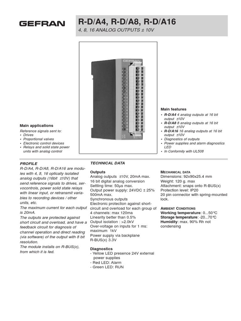 Gefran | PDF | Power Supply | Electrical Components