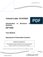 Tutorial Letter 101/0/2023: Introduction To Business Information Systems