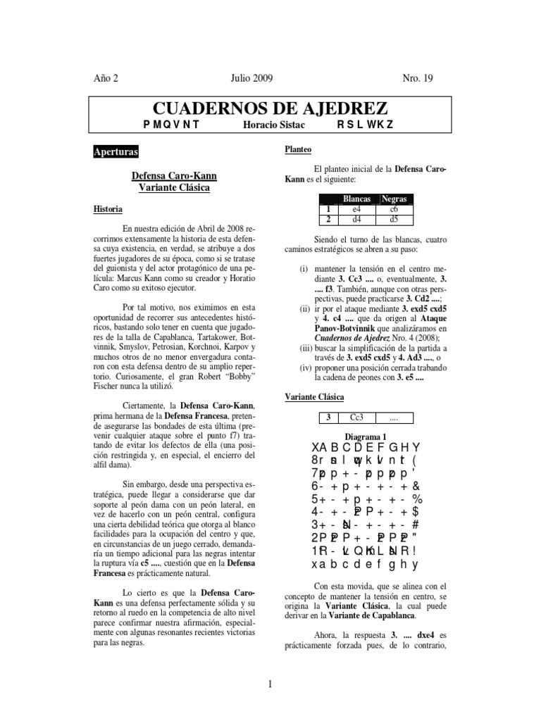 DEFENSA CAROKANN VARIANTE CLASICA CompressPdf PDF PDF Aperturas