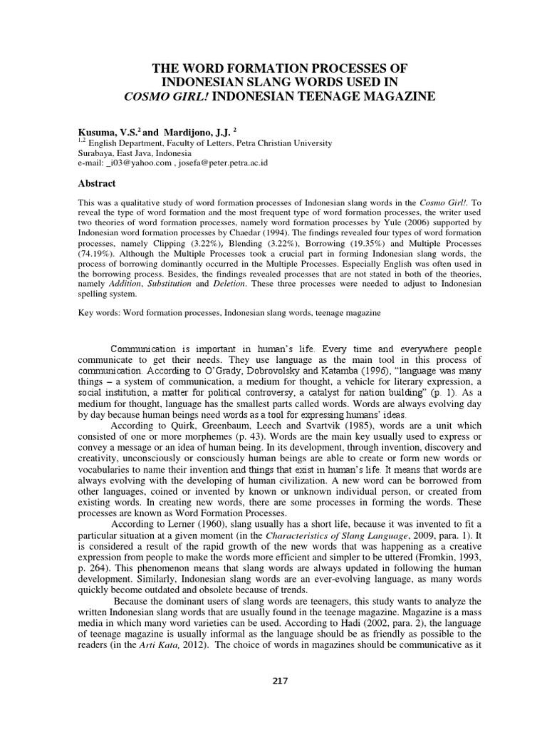 EN The Word Formation Processes of Indonesi | PDF | Word | Morphology ...