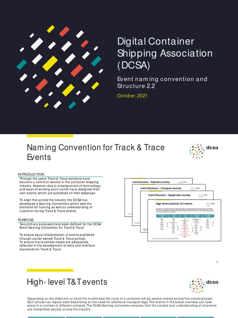 DCSA - Event Naming Convention 2.2 | PDF | Freight Transport | License