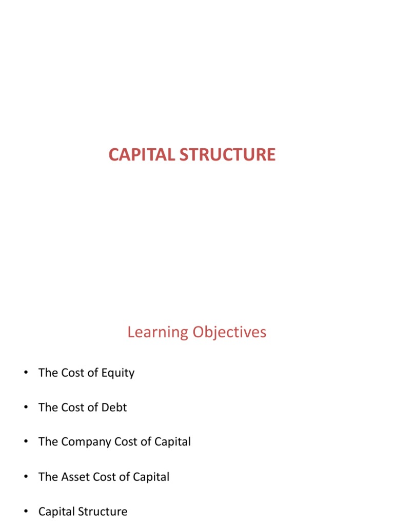 Capital Structure and Cost of Capital | PDF | Cost Of Capital | Capital ...
