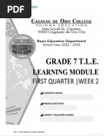 TLE 7 - First Quarter Week 1 Module