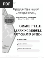 TLE 7 - First Quarter Week 4 Module